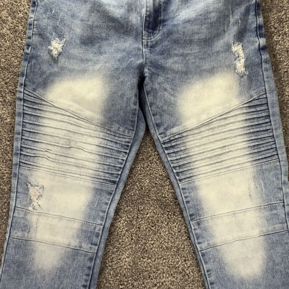 SOUTHPOLE Jeans Men's‎ 36x32 (34x31) Skinny Acid Wash Stacked Knee Distressed